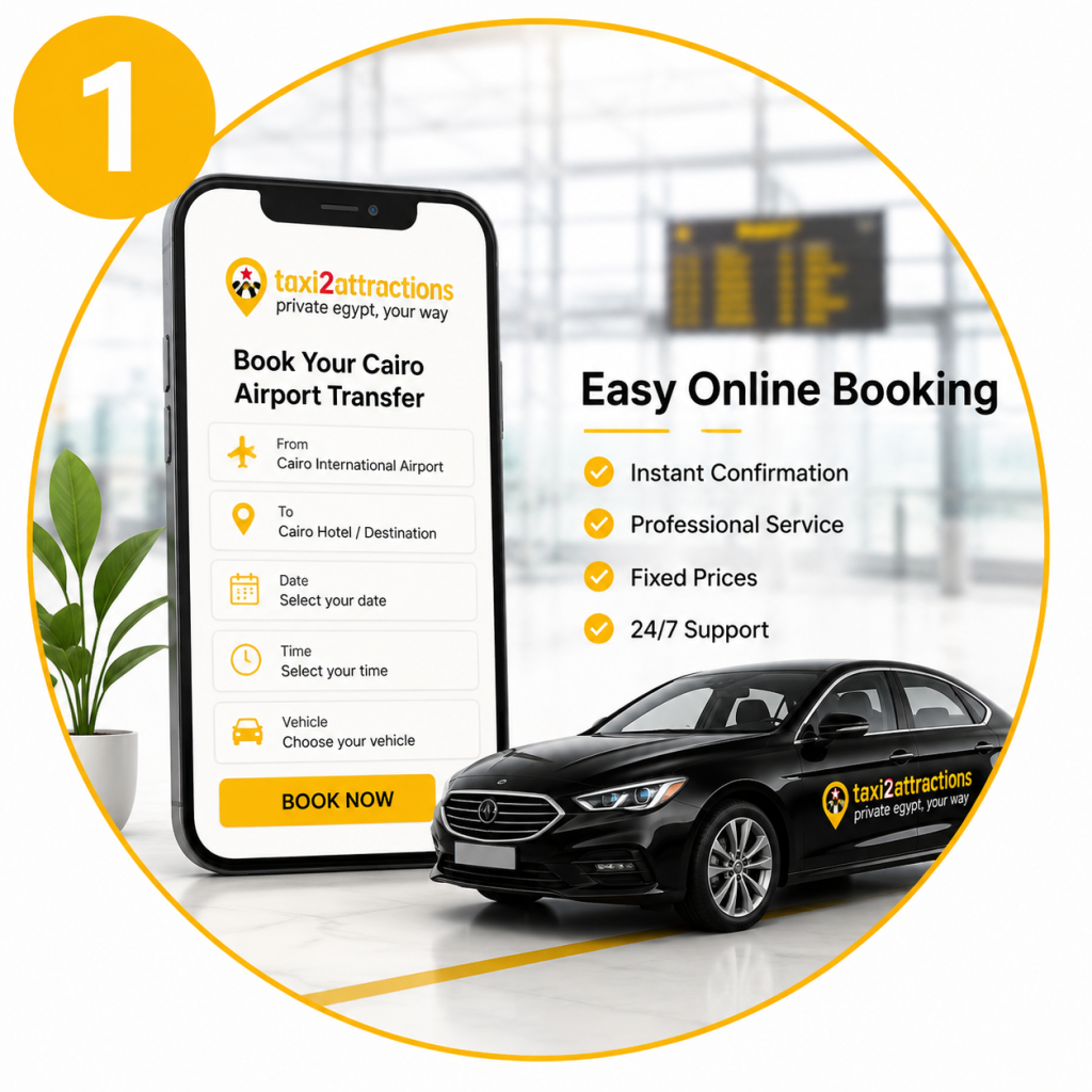 Book a private Cairo Airport transfer online with Taxi2Attractions