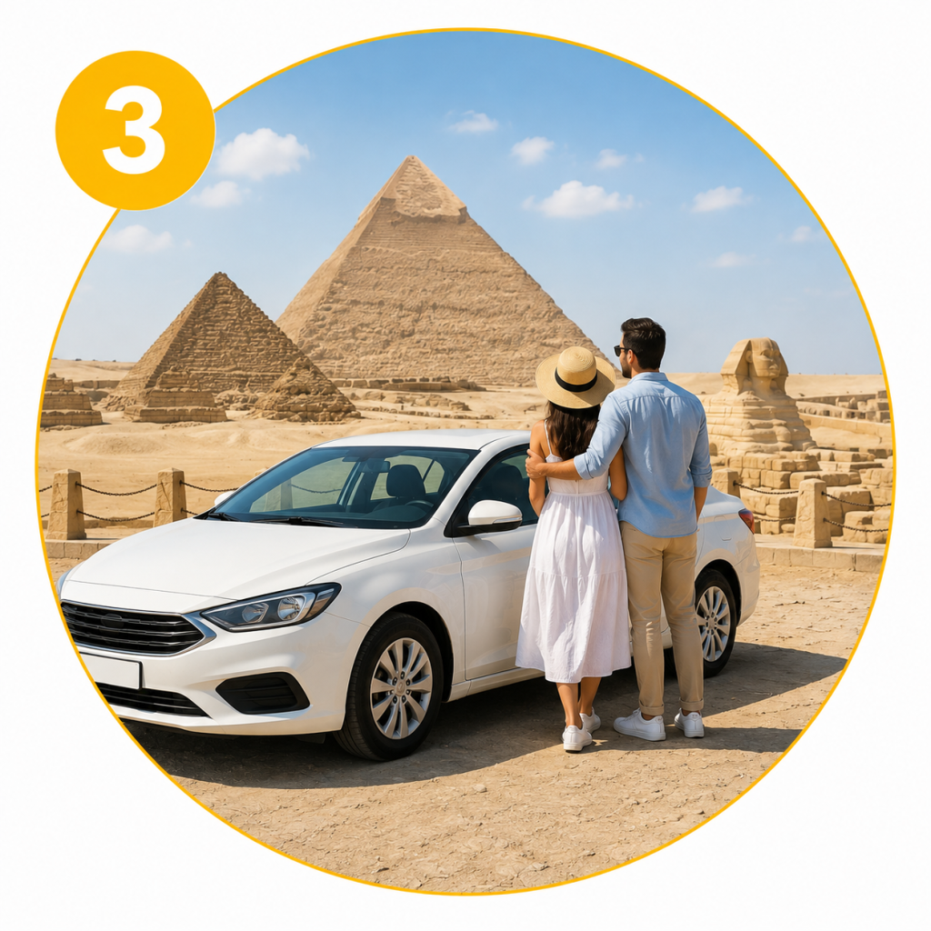 Private Cairo sightseeing transfer to the Giza Pyramids