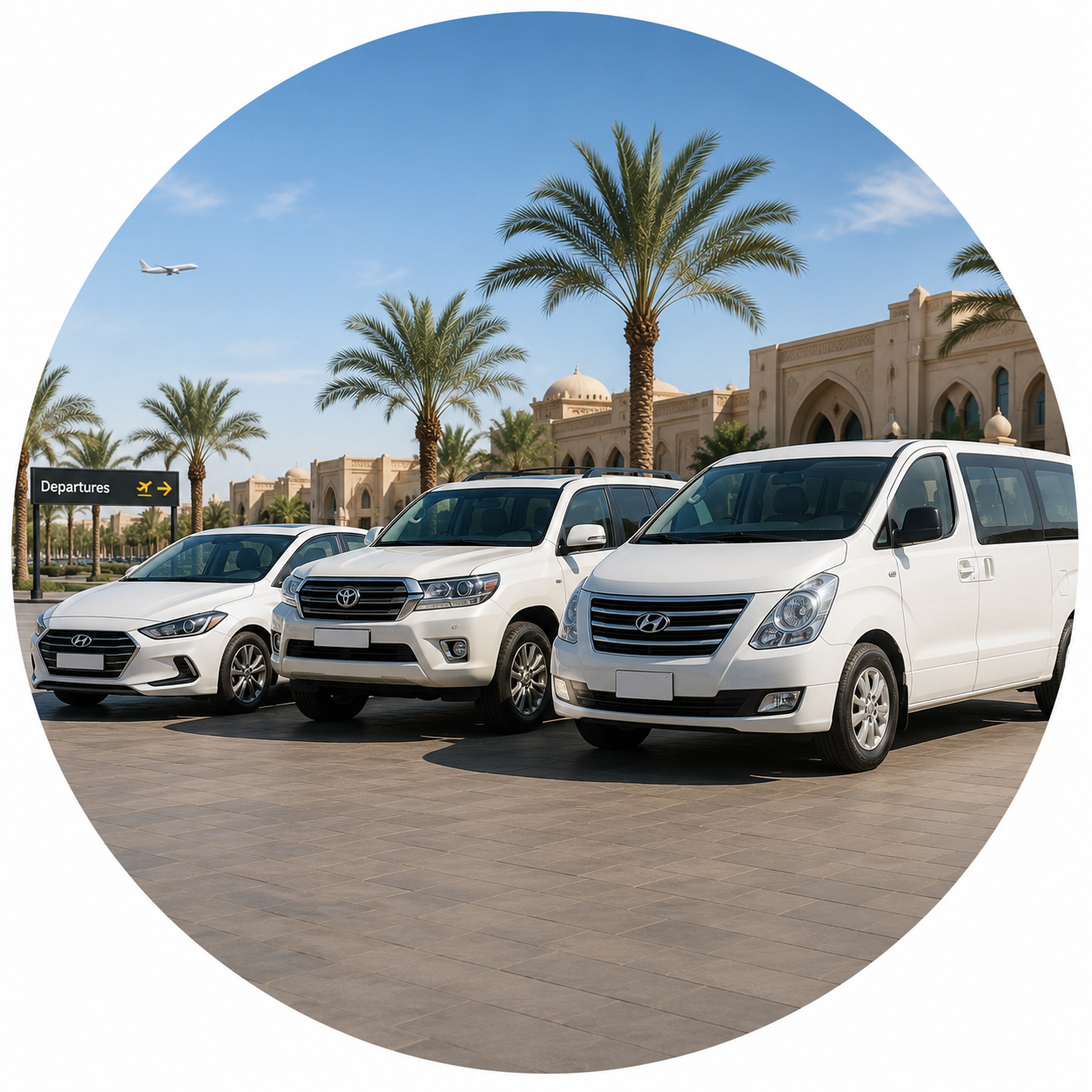 Private airport transfer vehicles in Egypt including sedan, SUV and minivan